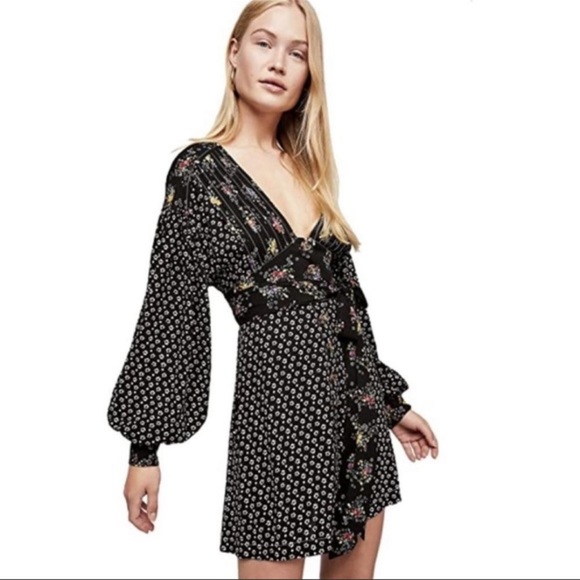 FREE PEOPLE Wonderland Mini Dress in Black - Picture 4 of 10